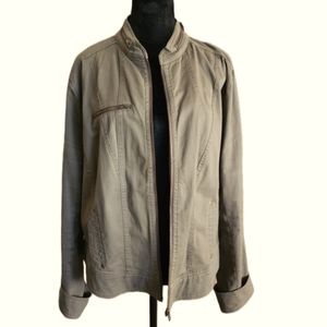 Lightweight Moto Utility Jacket with Faux Pockets
